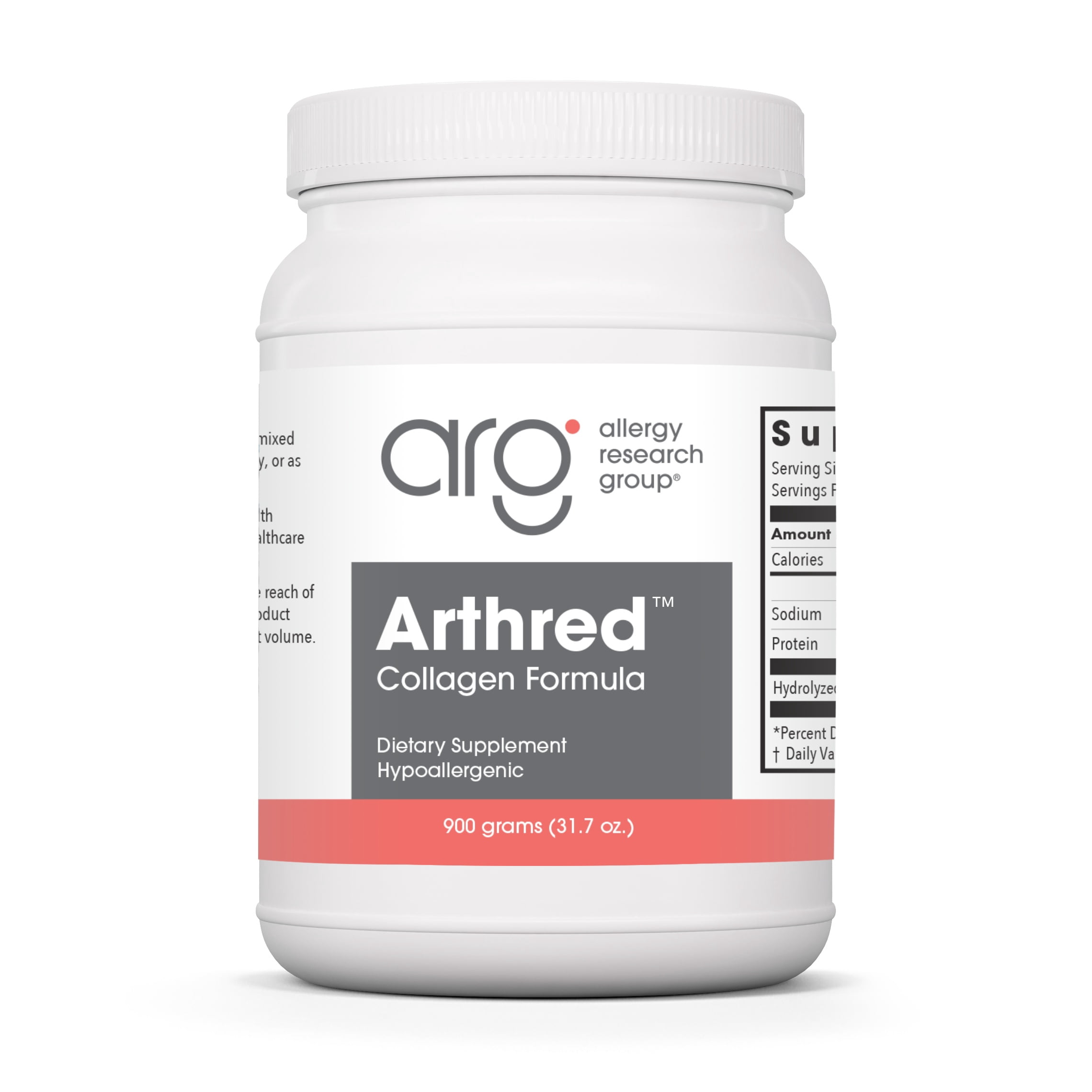 Allergy Research Group Collagen Powder for Men & Women - Collagen Peptides, Arthred Supplement, Bovine Sourced, Arthred Powder, Collagen Formula, Hydrolyzed Collagen - 31.7 Oz