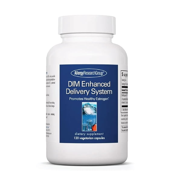 Allergy Research Group DIM Enhanced Delivery System- DIM Supplement for Women, Estrogen Supplement for Women and Men, Diindolylmethane for Hormone Balance, Menopause Support- 120 Vegetarian Capsules