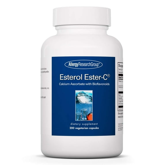 Allergy Research Group Esterol Ester-C - Vitamin C 1350mg Supplement, Immune support, Calcium Ascorbate with Bioflavonoids, Ascorbic Acid, Rutin, Quercetin, Vegan Capsules - 200 Count