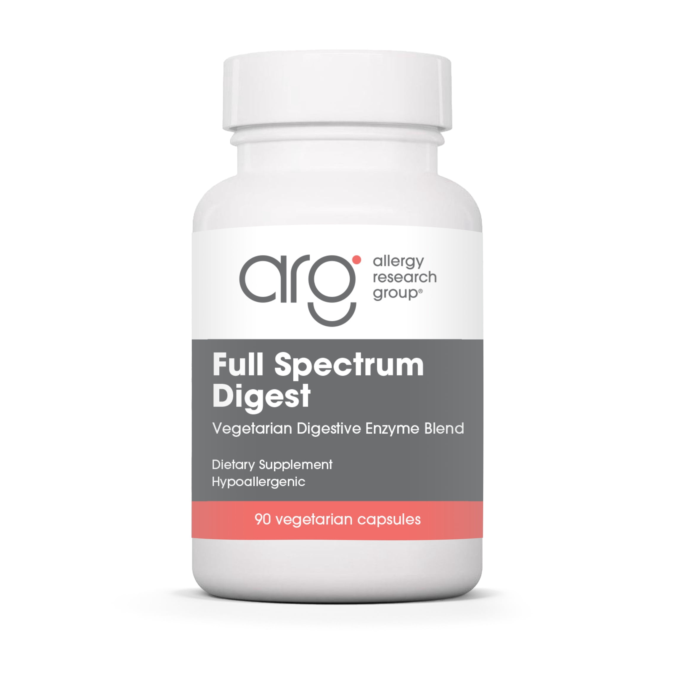 ARG Full Spectrum Digest - Vegan Enzyme Blend - Digestive Support - Hypoallergenic - 90 Servings - 90 Capsules