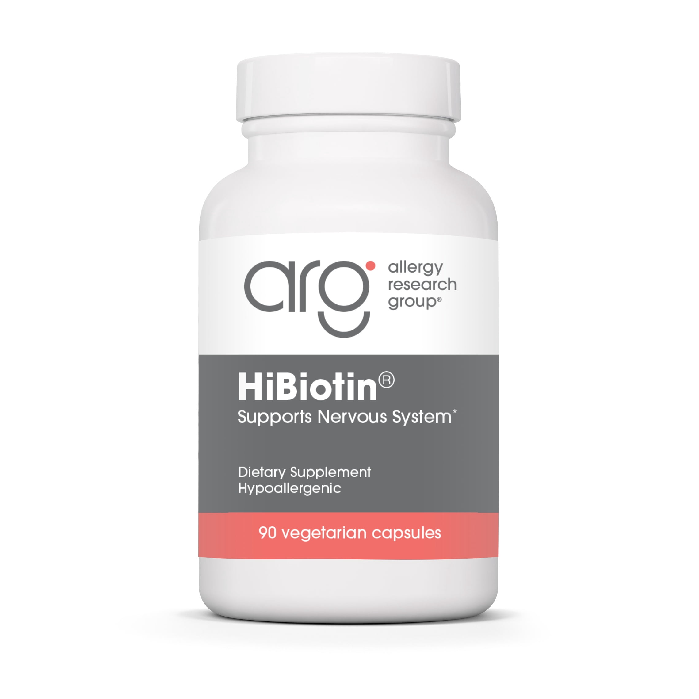 ARG HiBiotin - 100 mg Biotin - Supports Energy Metabolism, Neurological Health & Myelin Synthesis - Hypoallergenic - 90 Servings - 90 Capsules