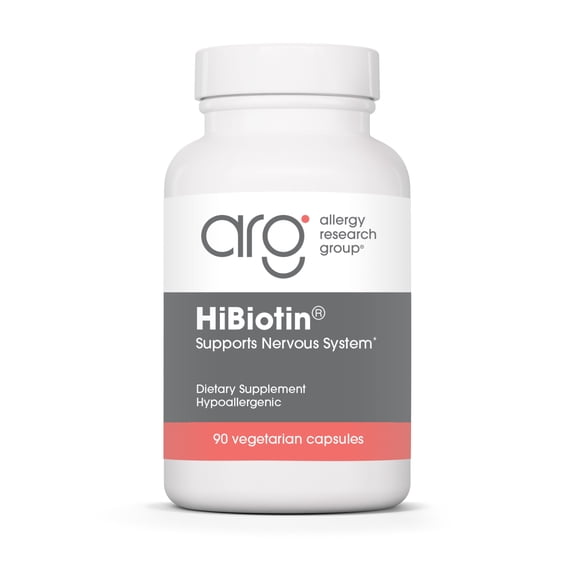 ARG HiBiotin - 100 mg Biotin - Supports Energy Metabolism, Neurological Health & Myelin Synthesis - Hypoallergenic - 90 Servings - 90 Capsules