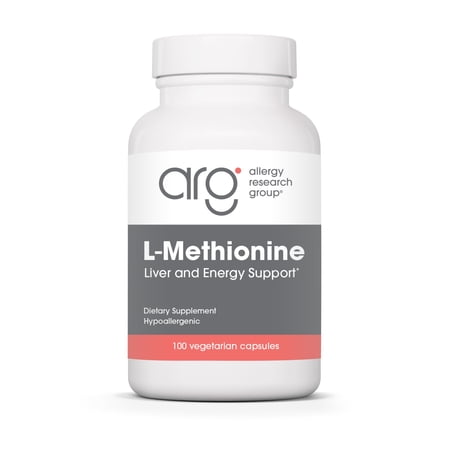 Allergy Research Group L-Methionine - Liver and Energy Support, Free Form Amino Acid, 500mg Supplement, Pure, Vegetarian Capsules - 100 Count