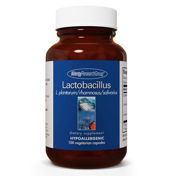 Allergy Research Group Lactobacillus Supplement - Probiotics for Men & Women, Digestive Health, Gut Health, Vegetarian Capsules - 100 Count