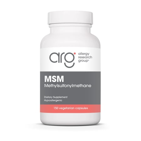 Allergy Research Group MSM Supplement - MSM Powder Capsules for Hair Growth, Methylsulfonylmethane for Healthy Hair, Skin & Nails, 500 mg Per Serving - 150 Vegetarian Capsules