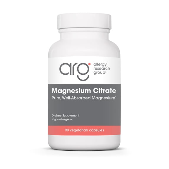 ARG Magnesium Citrate - Supports Energy Levels, Bone Health & Stress Response - Delivers 170 mg Magnesium Citrate - Bioavailable - 90 Servings - 90 Capsules