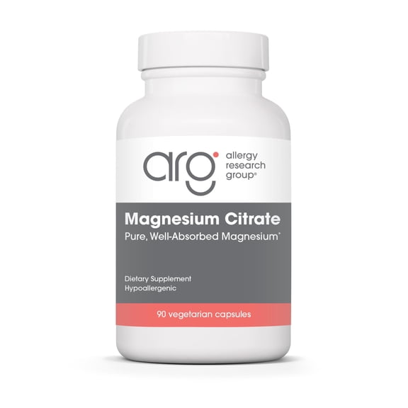 ARG Magnesium Citrate - Supports Energy Levels, Bone Health & Stress Response - Delivers 170 mg Magnesium Citrate - Bioavailable - 90 Servings - 90 Capsules