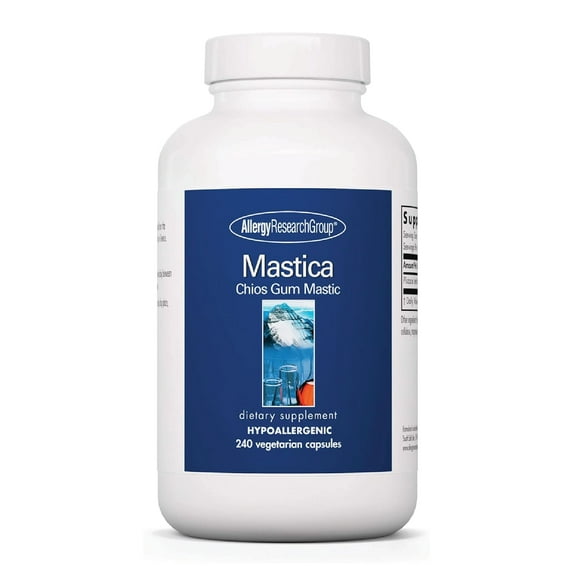 Allergy Research Group Mastica - Mastic Gum Capsules, Digestive Health Supplement for Adults, Mastic Resin Powder Capsules for Gut Health Support - 240 Count