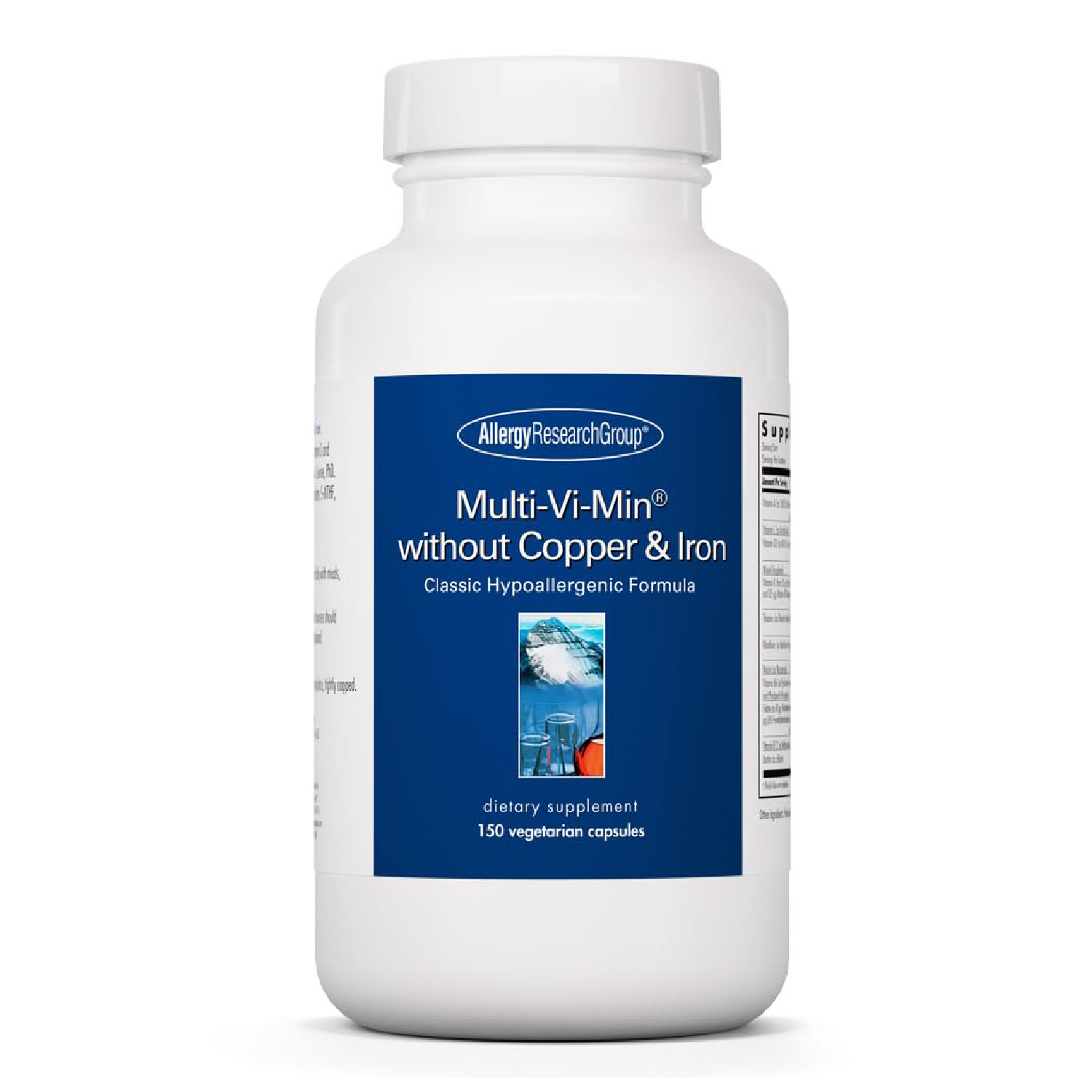 ARG Multi-Vi-Min Without Copper & Iron - Iron Free Multivitamin & Mineral Supplement - Active B Vitamins & Methylfolate - Vegetarian & Non-GMO - 150 Servings - 150 Capsules