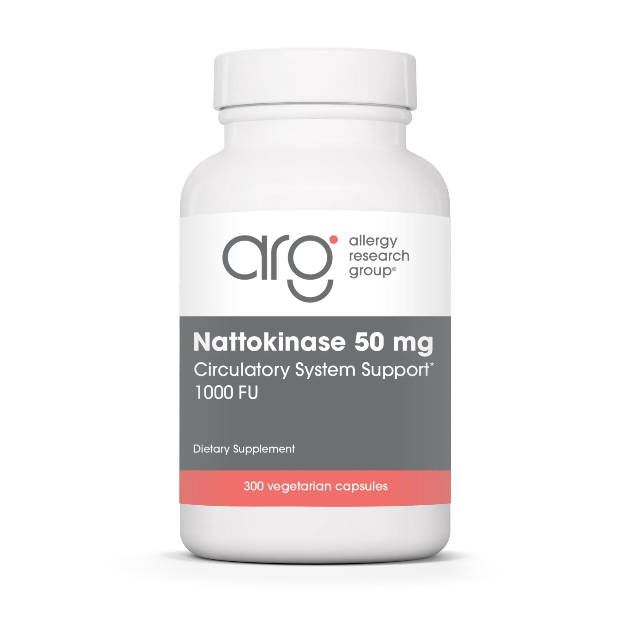 ARG Nattokinase 50 mg - Supplement to Support Healthy Circulation - Delivers 50 mg Nattokinase NSK-SD from Fermented Soybeans per Serving - 150 Servings - 300 Capsules
