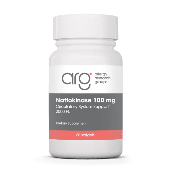 ARG Nattokinase 100 mg - Supplement to Support Healthy Circulation - Delivers 100 mg Nattokinase NSK-SD from Fermented Soybeans per Serving - 60 Servings - 60 Capsules