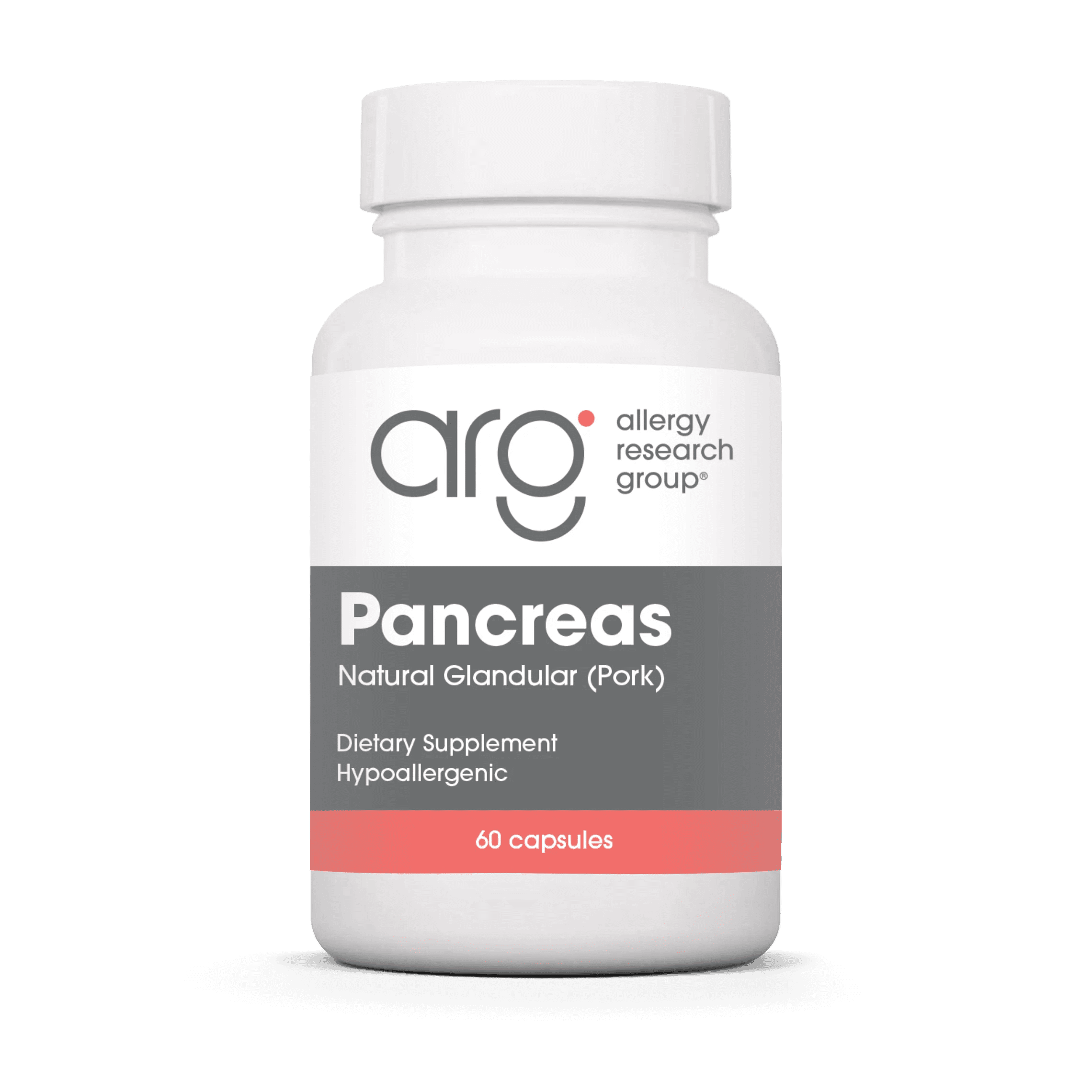 ARG Pancreas Natural Glandular - Supports Healthy Pancreas, Immune & Digestive Activity - 425 mg per Serving - Freeze Dried Tissue from Pork - 60 Servings - 60 Capsules
