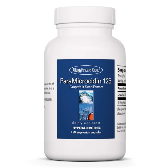 Allergy Research Group ParaMicrocidin 125 Supplement - Grapefruit Seed Extract 250mg, Supports Metabolic Function, Vegetarian Capsules - 150 Count
