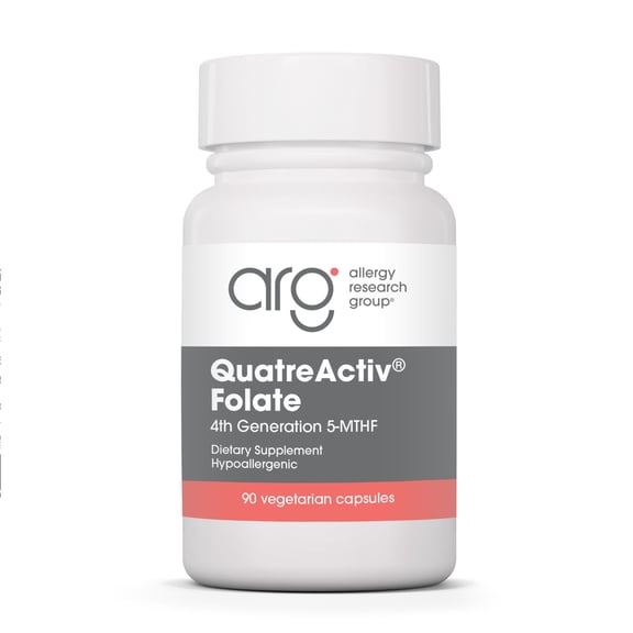 Allergy Research Group QuatreActiv Folate Supplement - Methylfolate, 5-MTHF, Methylation Support, Quatrefolic, Vegetarian Capsules - 90 Count