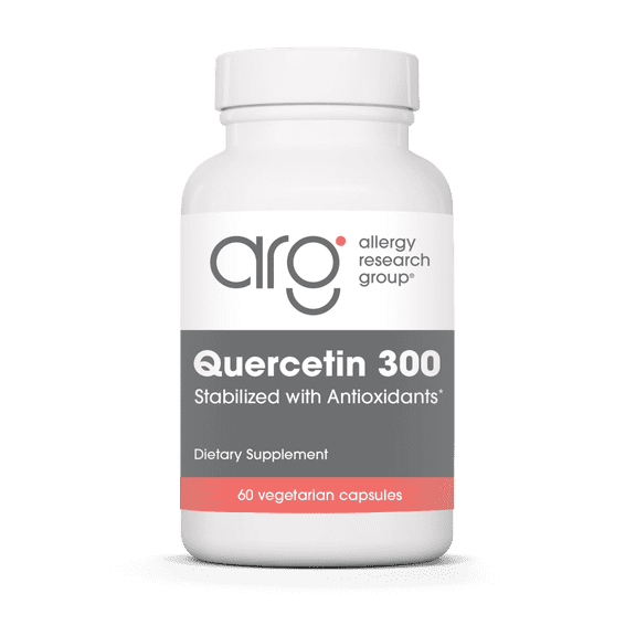 ARG Quercetin 300 - Supports Mast Cell and Histamine Response - Includes Vitamin C - Delivers 300 mg Quercetin Per Capsule - Vegetarian & Hypoallergenic - 30 Servings - 60 Capsules