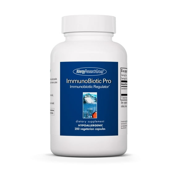 Allergy Research ImmunoBiotic Pro Supplement - Lactobacillus Rhamnosus Lysate Powder 75mg, Immunobiotic Regulator, Immune support, Vegetarian Capsules - 200 Count