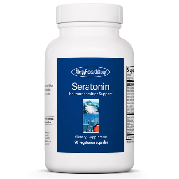 Allergy Research Group Seratonin Supplement - Serotonin Booster, Stress and Sleep Support, Serotonin Supplements for Men & Women, Serotonin Pills - 90 Vegetarian Capsules