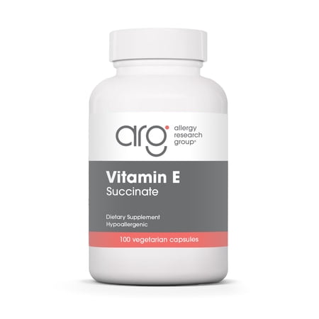 ARG Vitamin E Succinate - 400 IU d-Alpha-Tocopheryl Succinate - Antioxidant & Energy Support - Dry Powder Vegetarian Capsules - Hypoallergenic Formula - 100 Servings - 100 Capsules