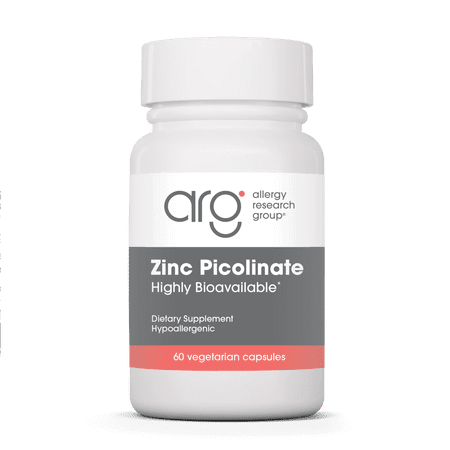 ARG Zinc Picolinate - Supports Healthy Immune System - Delivers 25 mg of Zinc - Highly Bioavailable Superior Absorption - Vegetarian & Hypoallergenic - 60 Servings - 60 Capsules