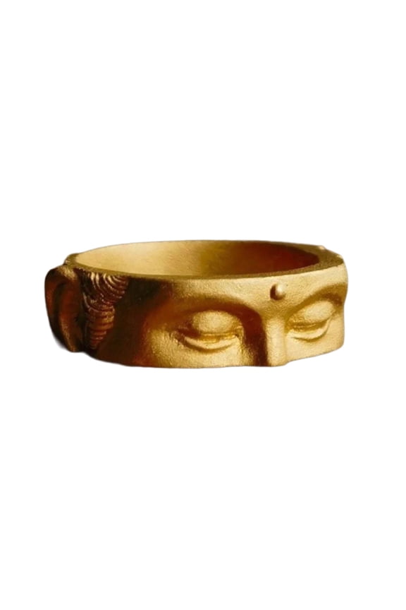 Allergy Rings Adjustable Buddhas Half Face Shaped Open Rings Buddhist Finger Rings Ornament Handmade Jewelry