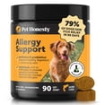 thumbnail image 1 of Pet Honesty Allergy Support Salmon Flavored Colostrum & Turmeric Chews, Itchy Skin, Immune & Allergy Relief Supplement for Dogs, 90 count, 1 of 9