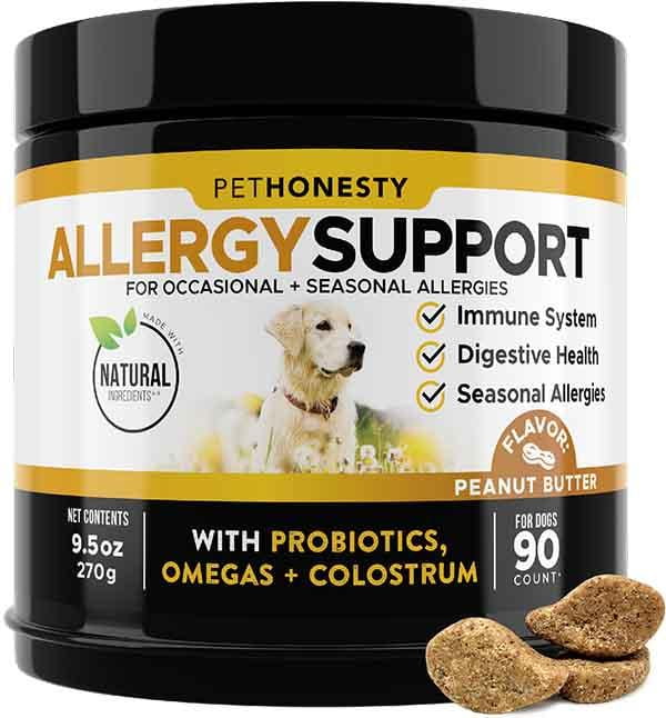 Vet s Best Seasonal Allergy Relief Chewable Dog Allergy Supplement Medicine for Skin 60 Count Walmart