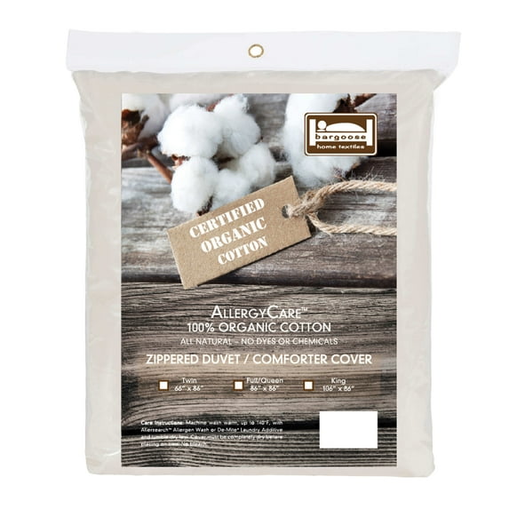 AllergyCare Organic Cotton Duvet/Comforter Cover, Queen Size 86" x 86"