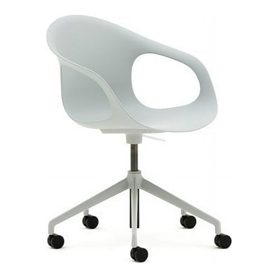 Allermuir Kin Aluminum High Back Side Chair in Gray