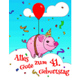 thumbnail image 1 of Alles Gute zum 41. Geburtstag: Niedliches, Schwein Entworfenes Geburtstagsbuch, das als Tagebuch oder Notebook verwendet werden kann. Besser als eine Geburtstagskarte! German Edition Paperback Kar, 1 of 1
