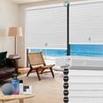 thumbnail image 1 of Allesin No Drill Motorized Cellular Shades Quiet Motor 45dB Smart Honeycomb Blinds with App and Voice Control Rechargeable Solar Option Aluminum Rails(30" W x 64" H, 100% Blackout Silver White), 1 of 9