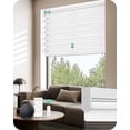 thumbnail image 1 of Allesin Motorized Zebra Blinds with Remote, Electric Dual-Layer Shades with Dry Battery-Powered, Smart Horizontal Window Blind with Privacy Light Control (White 24"W x 72"H), 1 of 7
