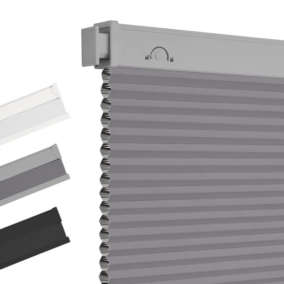 Allesin Zen No Drill Blinds for Windows Blackout Cordless Cellular Shades Honeycomb Blinds Pull Down, Free Stop Easy Install for Home and Office, Blackout, Light Gray, 32" W x 64" H