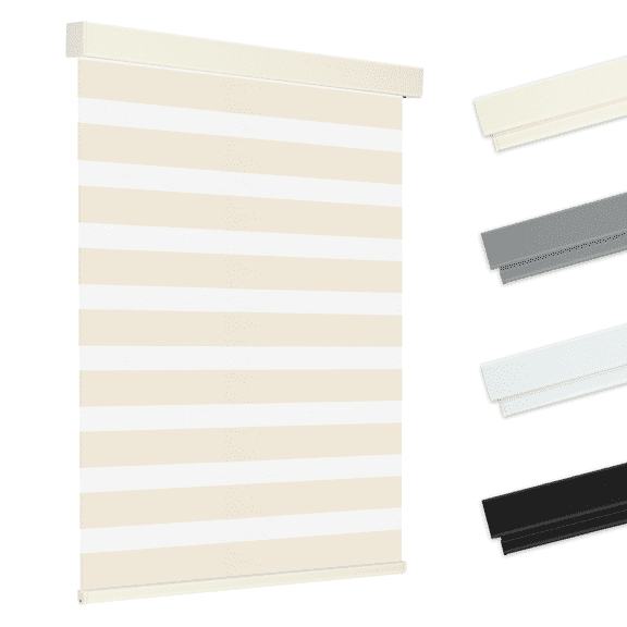 Allesin zen Cordless Zebra Blinds for Windows, Beige, 34" W x 72" H