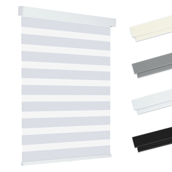 Allesin zen Cordless Zebra Blinds for Windows, White, 34" W x 72" H