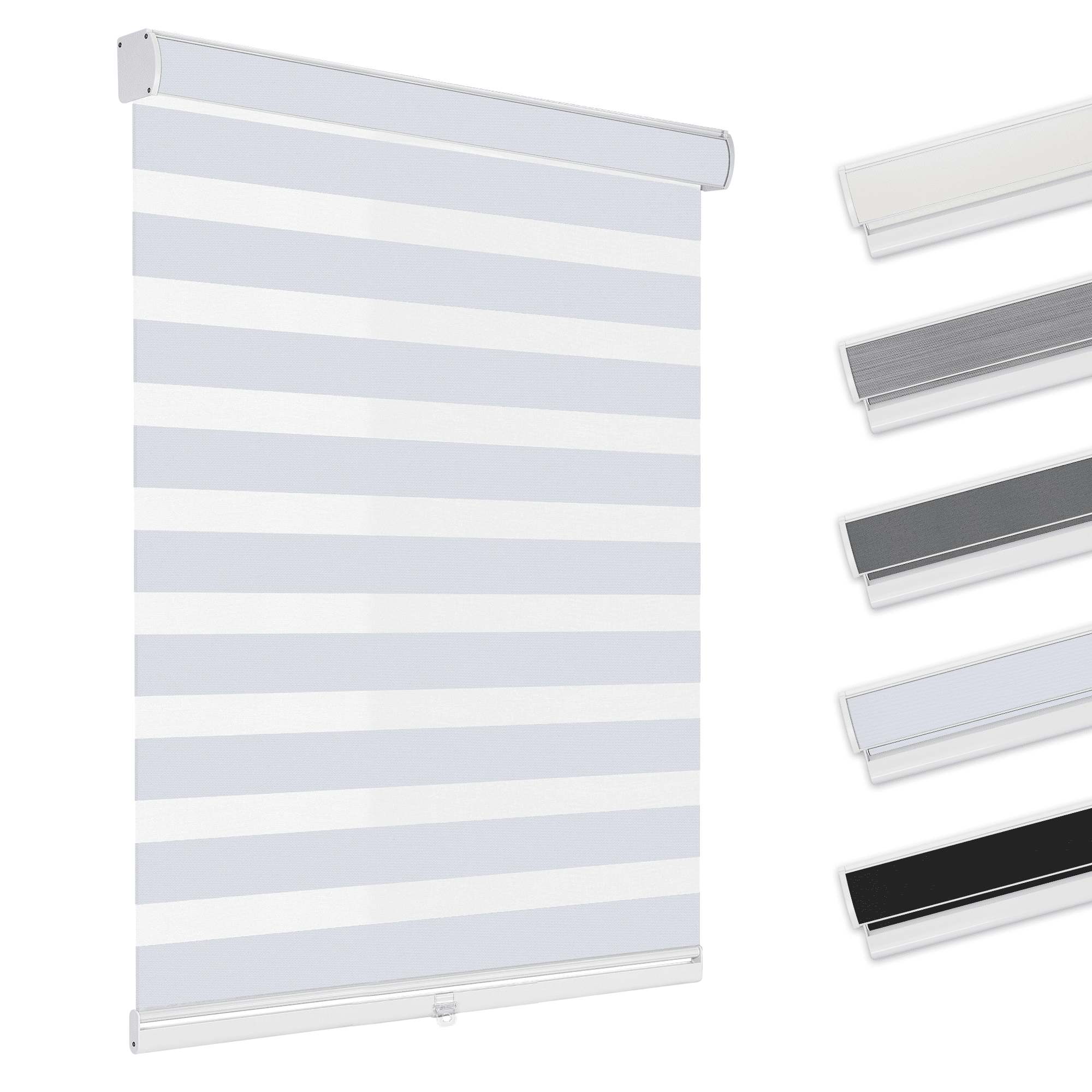 Allesin zen Cordless Zebra Blinds for Windows, White, 36" W x 72" H