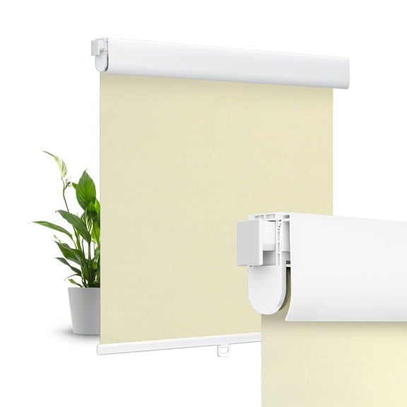 Allesin zen No Drill No Tools Blackout Roller Shades for Windows, ( Beige 23 x 48), Renter-friendly, UV Protection, no-drill pull-down blinds for Home, Bedroom, Office, Living Room