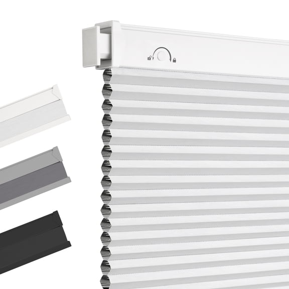 Allesin zen No Drill Cordless Cellular Shades, Blackout, White, 35" W x 64" H