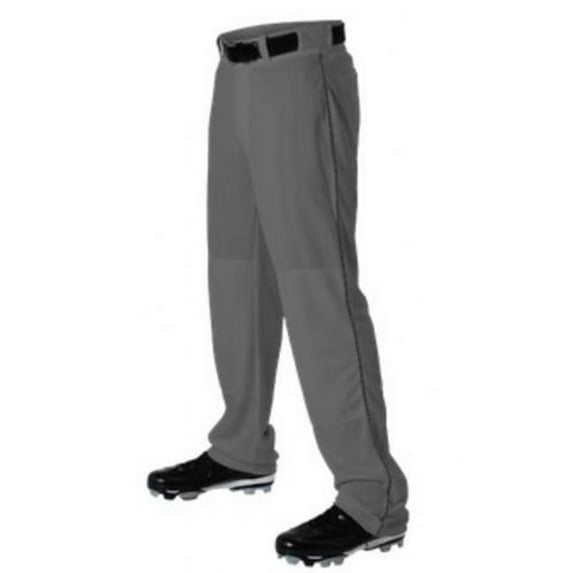 Alleson Athletic 1345568 Alleson Youth Baseball Pant with Braid, Gray & Scarlet - Medium