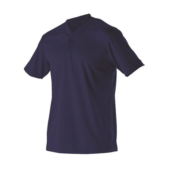 Alleson Athletic 522MMY Youth Baseball 2 Button Henley Jersey - Navy