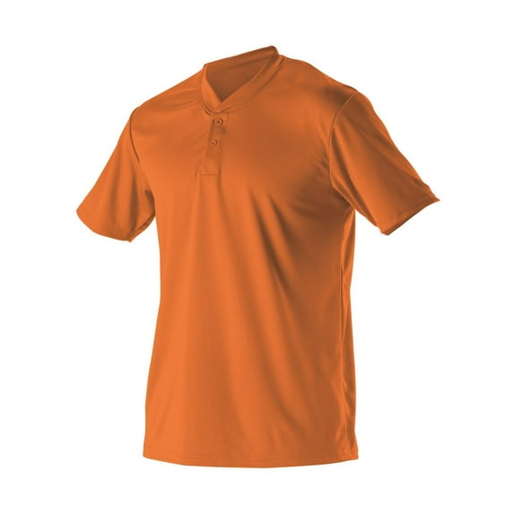 Alleson Athletic 522MMY Youth Baseball 2 Button Henley Jersey - Orange