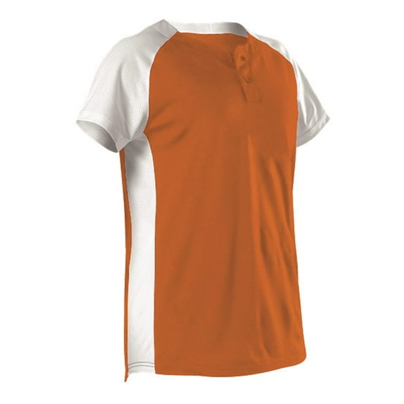 Alleson Athletic 522PDW Women's Two Button Fastpitch Jersey - Orange White