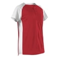 thumbnail image 1 of Alleson Athletic 522PDW Womens Two Button Fastpitch Jersey-Red/White-XL, 1 of 8