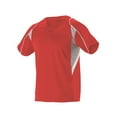 thumbnail image 1 of Alleson Athletic 529 Adult 2 Button Henley Baseball Jersey-Red/ Grey/ White-S, 1 of 8