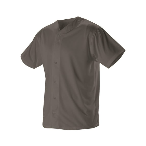 Alleson Athletic 52MBFJ Adult Full Button Lightweight Baseball Jersey - Charcoal