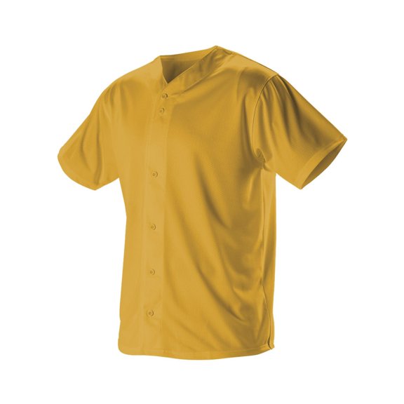 Alleson Athletic 52MBFJ Adult Full Button Lightweight Baseball Jersey - Light Gold