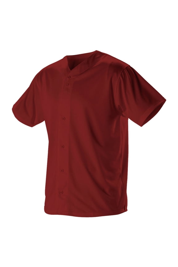 52MBFJY Youth Full Button Lightweight Baseball Jersey-Cardinal-L