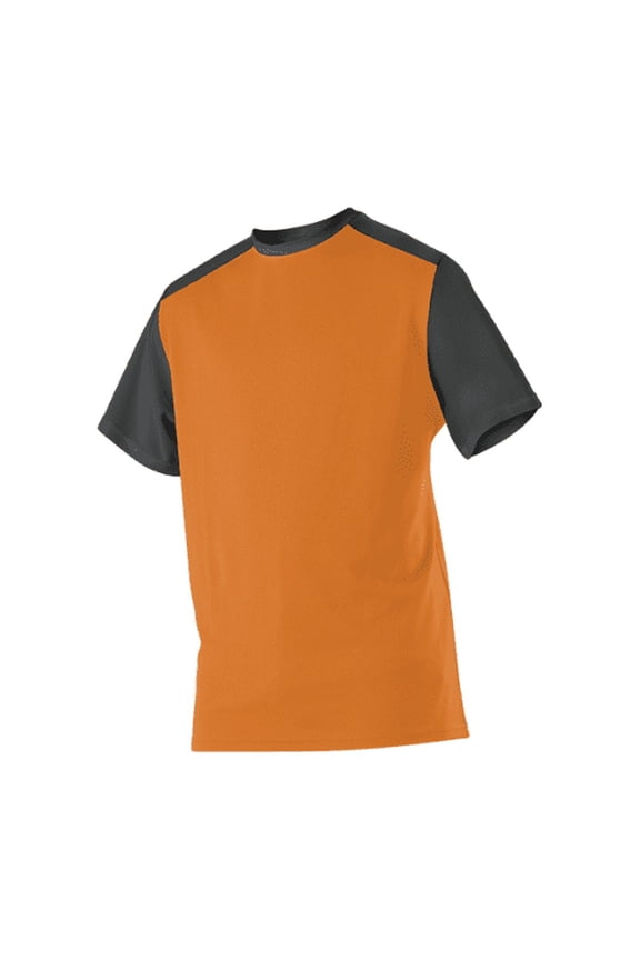 532CJ Adult Crew Neck Baseball Jersey-Burnt Orange/Black-L