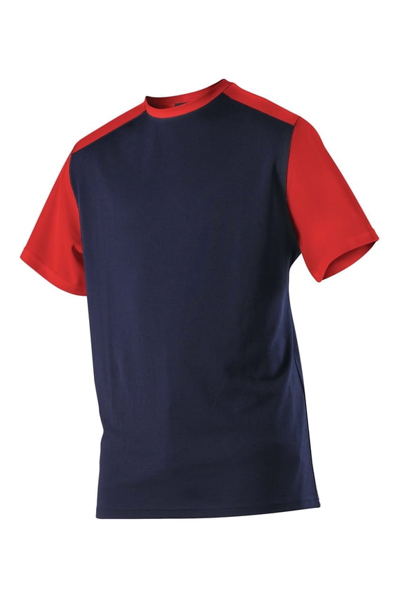532CJ Adult Crew Neck Baseball Jersey - Navy Red