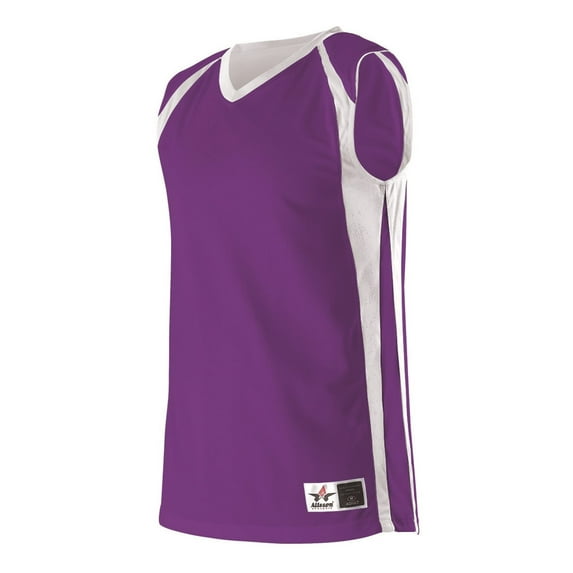 Alleson Athletic 54MMR Mens Reversible Basketball Jersey-Purple/White-S