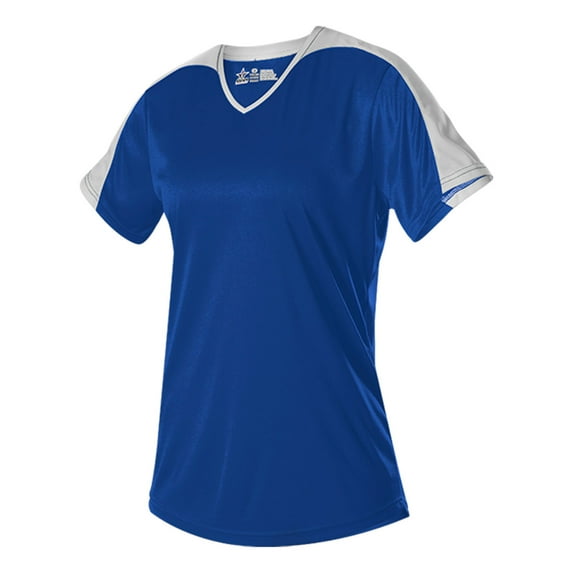 Alleson Athletic 558VW Womens V Neck Fastpitch Jersey - Royal White